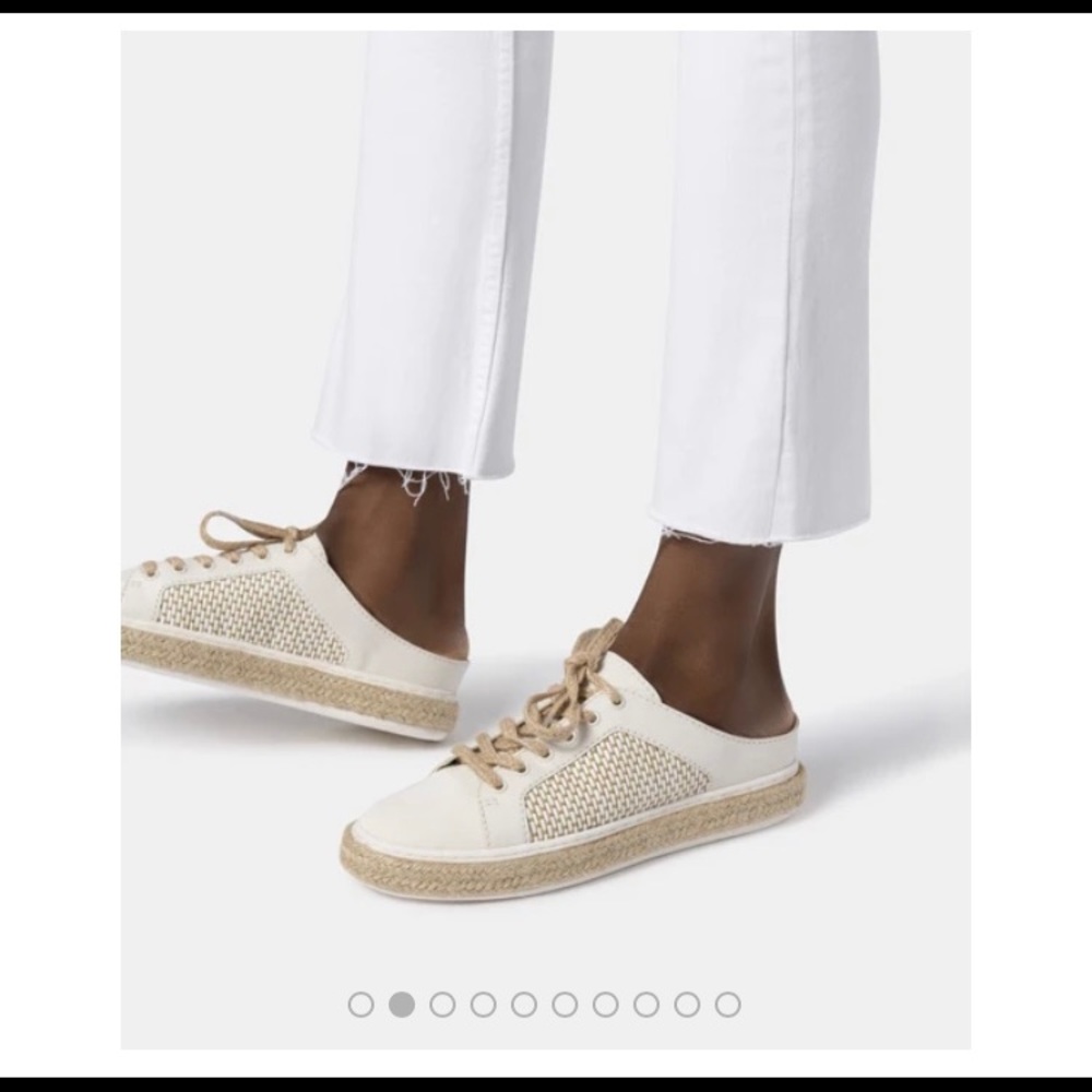 Dolce Vita Sneakers Lian White Multi Suede Leather Raffia Slip-On